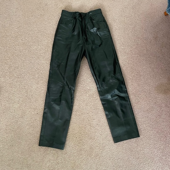 Vintage black leather Danier pants - Picture 1 of 3